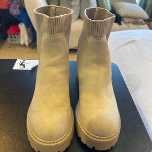 Madden Girl Cream Ankle Booties